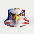Fisherman hat with eagle face design and American flag pattern for outdoor sun protection - Eagle Pattern
