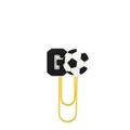 Creative soccer-themed paperclip bookmark with yellow metal clip and letter G design - Soccer Letter G Style (169-06)