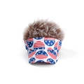 Grappige zonneklep met bruine pruik met lang haar en USA vlag print voor outdoor sporten - Verstelbaar / Amerikaanse Vlag Wit (Bruine Pruik)
