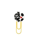 Yellow football paperclip with PVC heart charm and I will always be your biggest fan text - Soccer Heart Style (169-10)