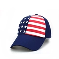 Classic American flag baseball cap with stars and stripes pattern for outdoor sun protection - Adjustable / Blue
