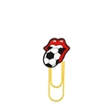 Creative red lip and soccer ball paper clip in bright yellow finish for stationery - Soccer Lips Style (169-12)