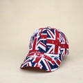 Vintage Union Jack baseball cap with distressed British flag digital print for sun protection - Adjustable / Red White