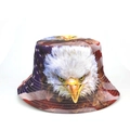 Chapeau de pêcheur d'extérieur avec imprimé drapeau américain et motif d'aigle royal - Taille unique / Rouge et Blanc (Imprimé Aigle Drapeau)