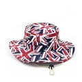 Outdoor Boonie Hat mit Vintage-Union-Jack-Print, breiter Krempe und verstellbarem Band - Einheitsgröße / Britische Flagge 2 (Retro)