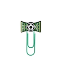 Soccer ball design paper clip with green bow-shaped field pattern for creative office use - Soccer Field Turf Style (534-02)