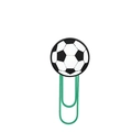 Soccer ball shaped paper clip with a green metal finish for creative office bookmarking - Classic Black and White Soccer Style (534-09)