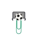 Green soccer goal paperclip bookmark with black and white football PVC decoration - Soccer Goal Moment Style (583-16)