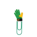 Creative glove-shaped paperclip in green and yellow finish for sports office stationery - Color Block Sports Gloves Style (583-12)