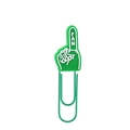 Green creative finger bookmark paperclip featuring a fan text and silicone hand design - Thumbs Up Gesture Style (583-04)