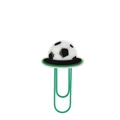 Soccer ball paper clip bookmark with green coated metal clip for office and school - Soccer Stand Style (583-03)