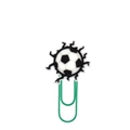 Soccer ball paperclip bookmark in vibrant green finish for office stationery - Soccer Star Surround Style (583-01)