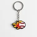 Baseball-Schlüsselanhänger aus PVC mit dynamischem Flammen-Design und Metallring - Flammen-Baseball(YSK161-01)