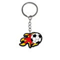 Fußball Schlüsselanhänger mit rot-gelbem Flammen-Design aus weichem PVC-Gummi - Flammen-Fußball(YSK161-02)