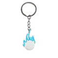 Kreativer Volleyball Schlüsselanhänger mit blauem Flammen-Design aus Weich-PVC - Flammen-Volleyball(YSK161-04)