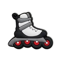 Charm per scarpe a forma di pattini a rotelle in PVC 3D nero e bianco per sandali - Pattini a Rotelle (MQ161-22)