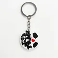 Soccer ball keychain with I'll always be your biggest fan text and red heart - Football Heart Logo(YSK161-10)