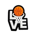 Ciondolo per scarpe LOVE basket in morbido PVC per zoccoli e accessori sportivi - LOVE Basket (MQ161-11)