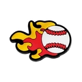 Charm per scarpe in PVC con baseball e fiamme per sabot, accessorio sportivo DIY - Baseball con Fiamme (MQ161-01)