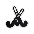 Ciondolo in PVC per scarpe con mazze da hockey incrociate e disco per zoccoli sportivi - Hockey (MQ161-13)