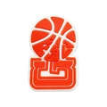 Charm per scarpe basket arancione in PVC per sandali con design a tema sportivo - Basket Arancione e Bianco (MQ161-12)