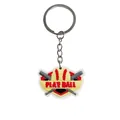 Baseball themed PVC soft rubber keychain with bat and Play Ball text charm - PLAY BALL Baseball(YSK161-16)