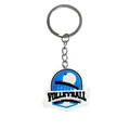Custom PVC volleyball championship keychain with blue and white ball design on white background - Volleyball Championship(YSK161-17)