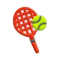 Accessorio per scarpe con racchetta da tennis e pallina in rosso e verde neon - Racchetta da Tennis Rossa (MQ161-19)