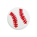 Ciondolo per scarpe da baseball bianco classico con cuciture rosse per sandali e clog - Baseball Rotondo (MQ161-07)