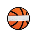 Charm per scarpe da basket in PVC arancione con scritta Basketball in rilievo - Testo BASKETBALL (MQ161-06)