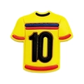 Charm per scarpe maglia gialla numero 10 per la personalizzazione di sabot fai-da-te - Maglia N.10 (MQ161-25)