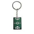 Miniature football field keychain made of green PVC soft rubber with silver metal ring - Football Field Shape(YSK161-24)
