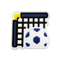 Ciondoli per scarpe in PVC a tema calcio e porta con dettagli blu e gialli - Pallone e Porta da Calcio (MQ161-26)