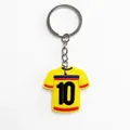Yellow football jersey keychain with number 10 made of soft PVC for sports bags - No 10 Yellow Jersey(YSK161-25)