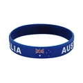 Blue silicone Australia sports bracelet with national flag and white lettering - 25 Australia