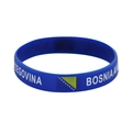 Blue silicone wristband for Bosnia and Herzegovina with national flag and white lettering - 43 Bosnia And Herzegovina