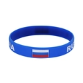 Durable navy blue silicone sports wristband featuring Russia flag and white text - Russia