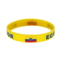 Ecuador national team silicone bracelet in bright yellow with blue lettering and flag - 22 Ecuador