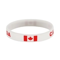 White silicone wristband featuring the Canada flag and Canada text for fans - 11 Canada
