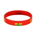 Red silicone sports wristband featuring the Ghana flag and GHANA printed text - 45 Ghana