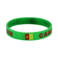 Green silicone sports bracelet featuring Cameroon flag and red lettering for fans - Cameroon