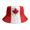 Reversible Canada bucket hat with red and white panels and maple leaf embroidery - M (56-58cm) / Canada