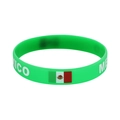 Green silicone sports bracelet featuring Mexico flag and white MEXICO text print - 12 Mexico