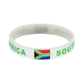 White silicone South Africa flag wristband for sports and souvenir fans - 40 South Africa