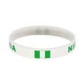 White silicone World Cup wristband with green Nigeria flag and text for football fans - Nigeria