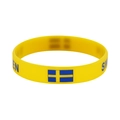 Sweden national team silicone wristband in bright yellow with Swedish flag print - 31 Sweden