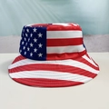 Reversible bucket hat featuring American flag stars and stripes design for soccer fans - Classic USA Stars and Stripes Bucket Hat Style