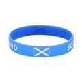 Blue silicone sports wristband with white Scotland text and national flag design - 34 Scotland