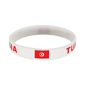 White silicone Tunisia World Cup wristband with national flag and red text details - 35 Tunisia