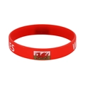 Red silicone sports bracelet featuring the Wales flag and white WALES text design - Wales